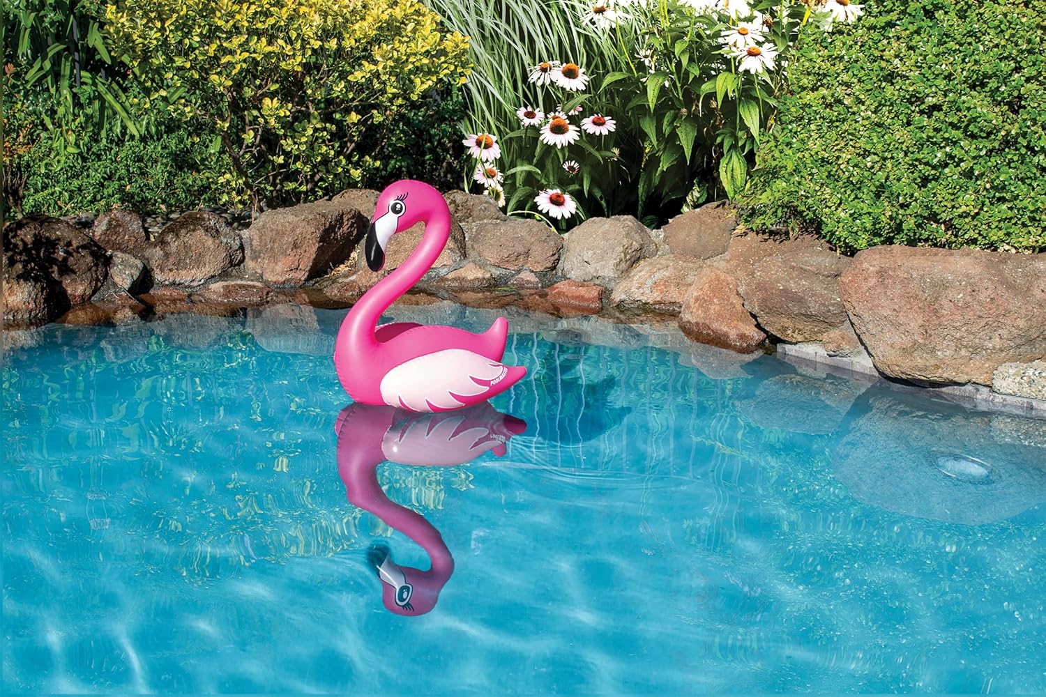 Poolmaster 81432 Decoración flotante de piscina y decoración de patio trasero, flamenco