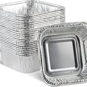 PLASTICPRO Moldes de aluminio desechables de 3 x 3 x 2 pulgadas para hornear, utensilios de cocina perfectos para hornear pasteles, brownies, pan, PLASTICPRO Moldes de aluminio desechables de 3 x 3 x 2 pulgadas para hornear, utensilios de cocina perfectos para hornear pasteles, brownies, pan,