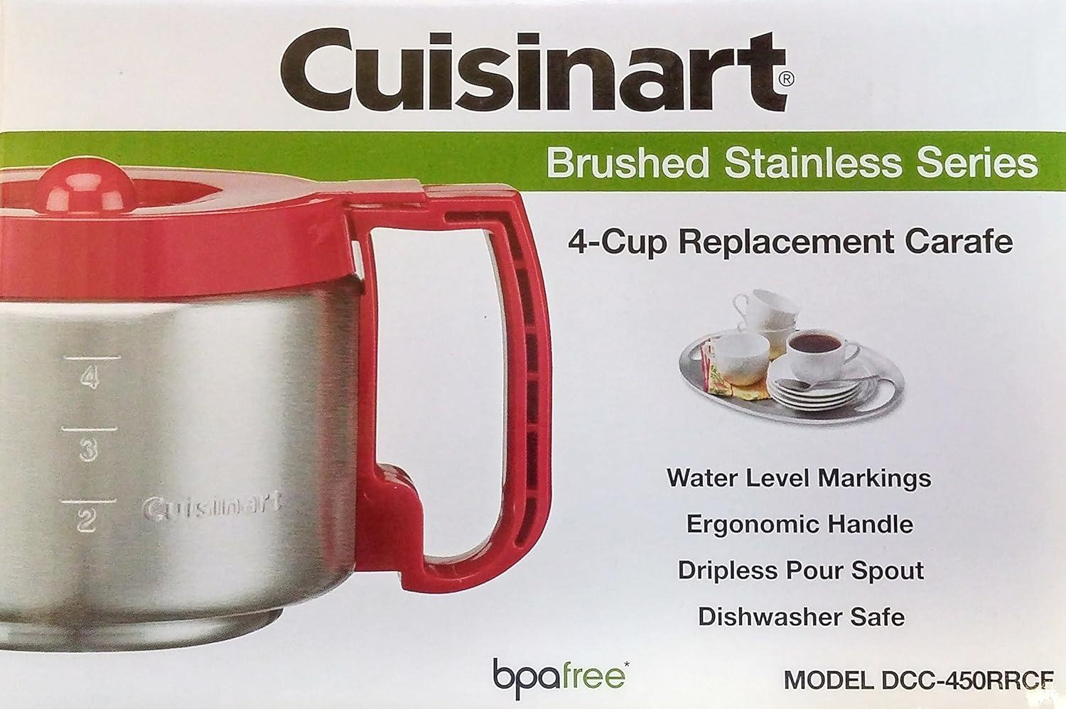 Cuisinart DCC-450RRCF – Jarra de repuesto para 4 tazas, color rojo (rojo)