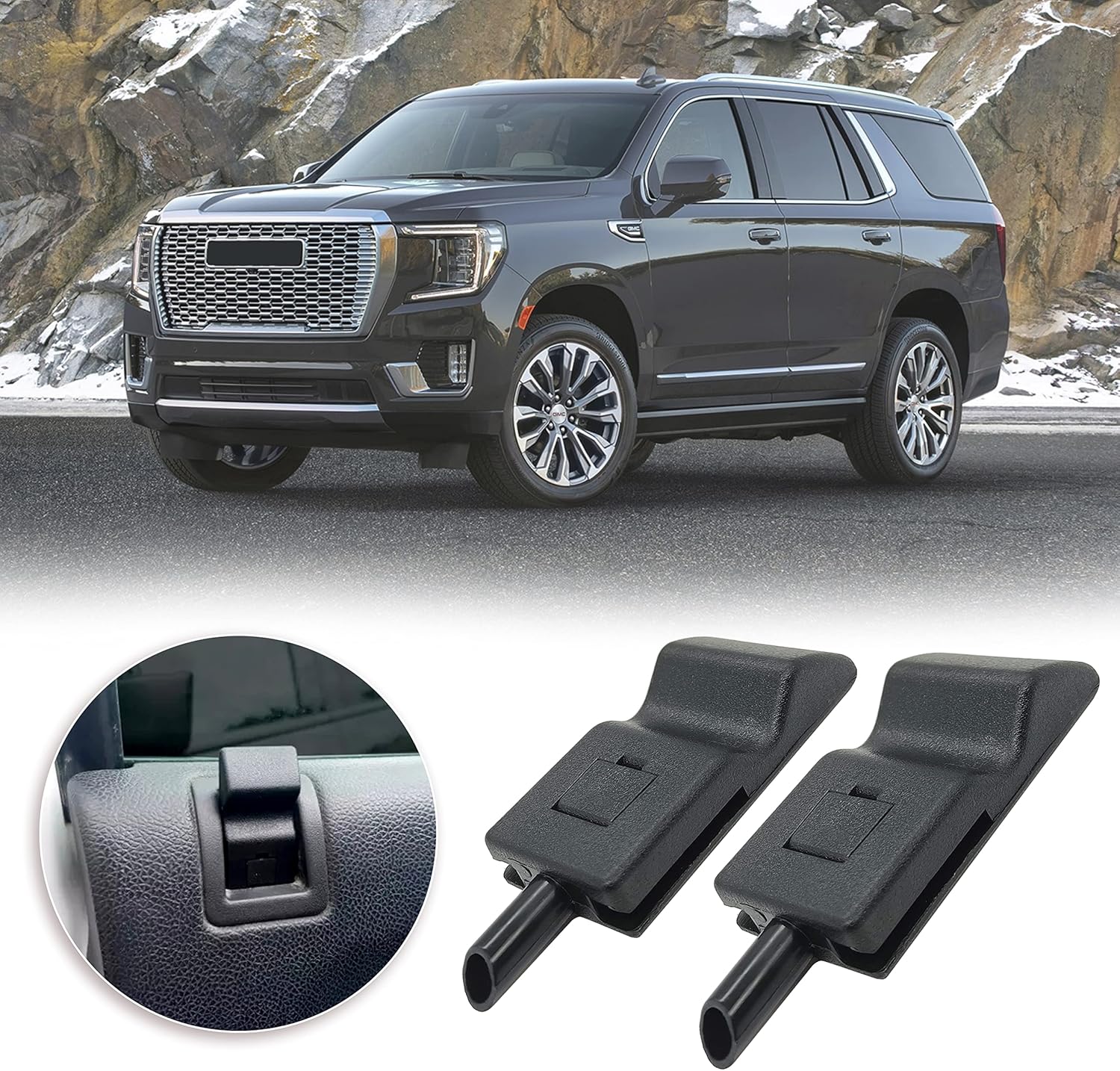 Rldym Perilla de bloqueo de puerta lateral delantera o trasera interior 15844616 para Chevy GMC, Silverado Sierra 2007-2013, 1584-4616 2 unidades