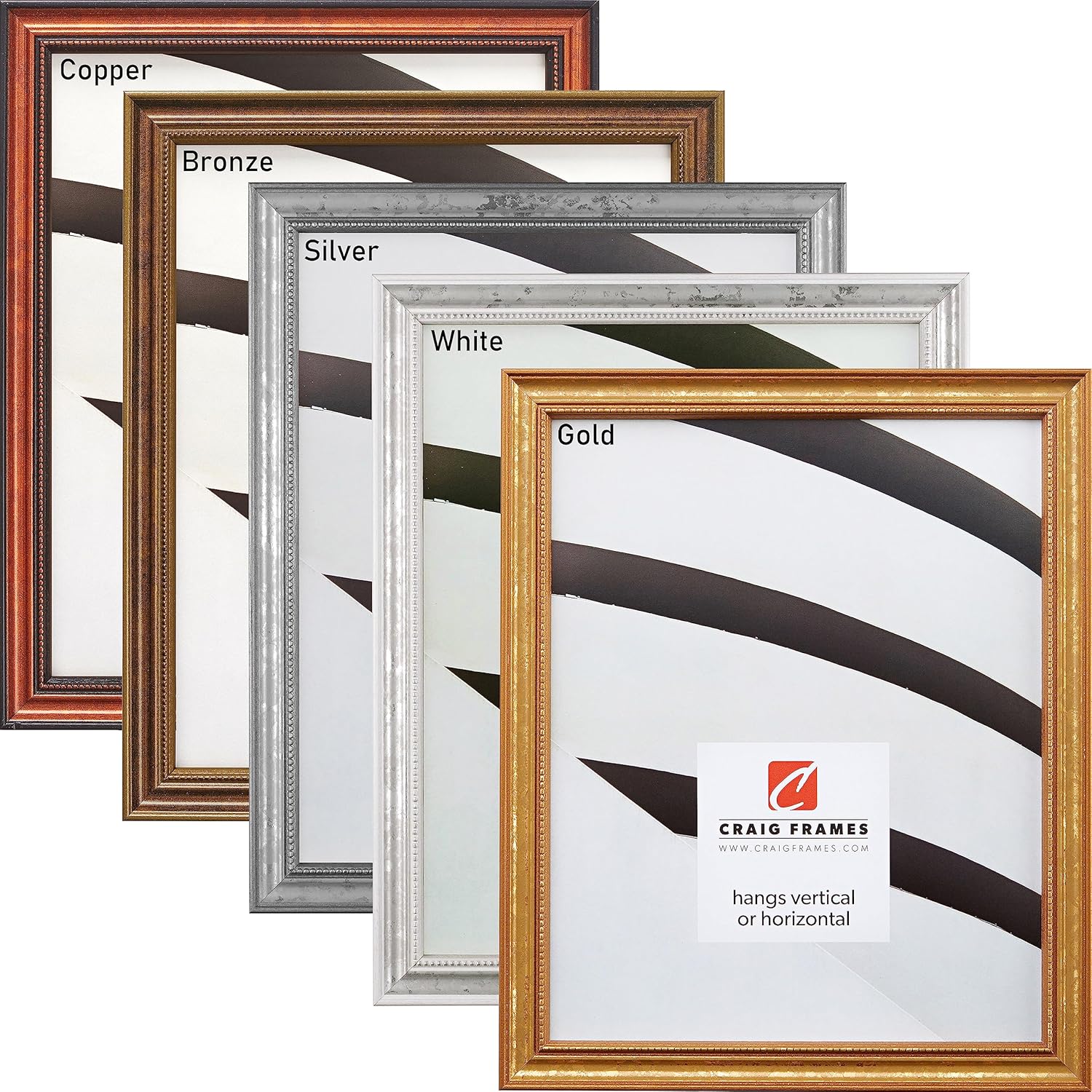 Craig Frames Marco de fotos personalizado hecho a pedido con vidrio, cualquier tamaño de 4 x 4 a 12 x 18 pulgadas (incrementos de 0.25 pulgadas),