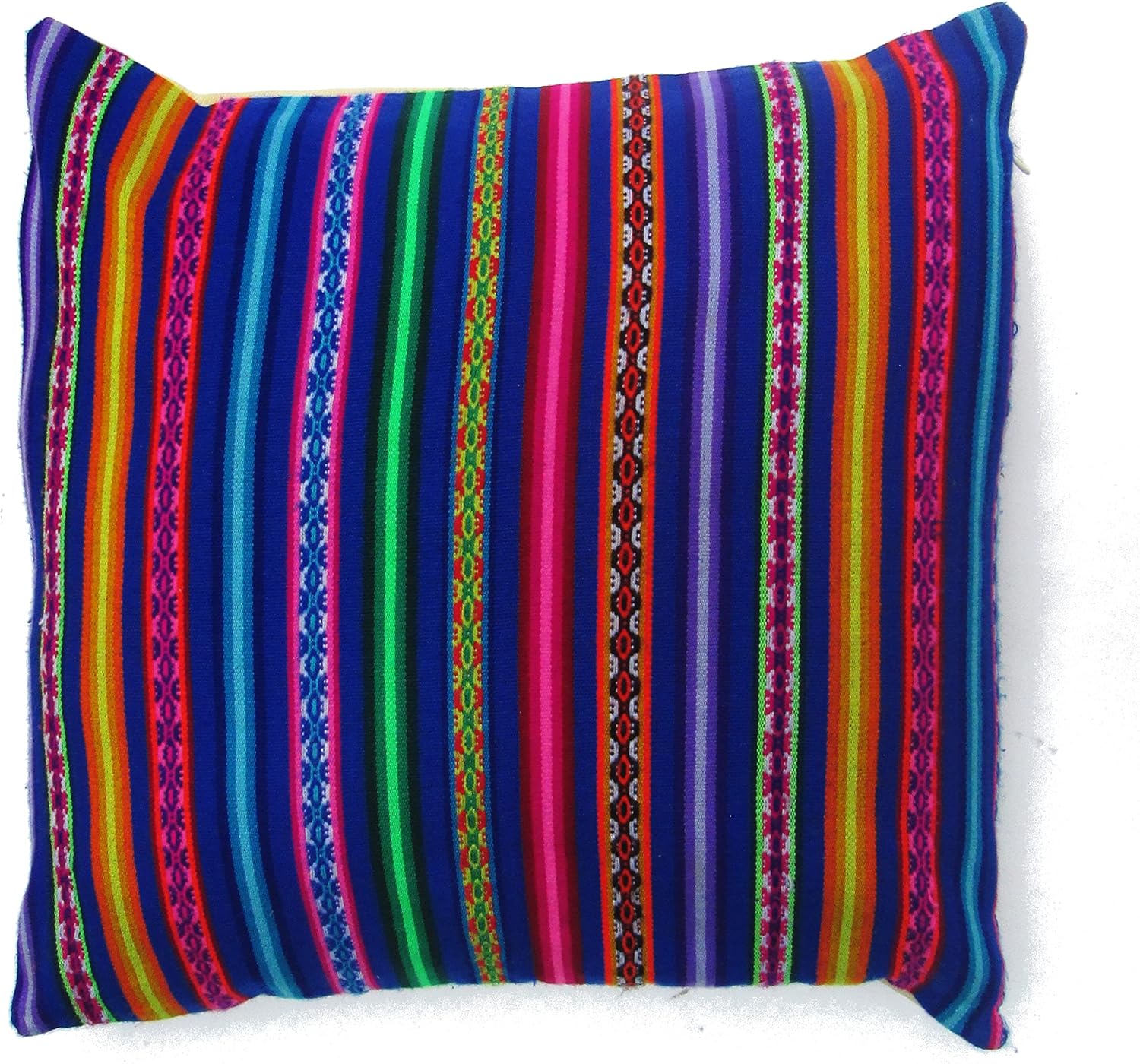 Funda de cojín decorativa de tela Inka para sofá, 18 x 18 pulgadas (azul Jauja)