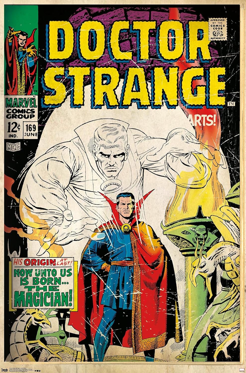 Trends International Marvel Comics-Doctor Strange-Cover #169 – Póster de pared, 22.375 x 34 pulgadas, versión premium sin marco
