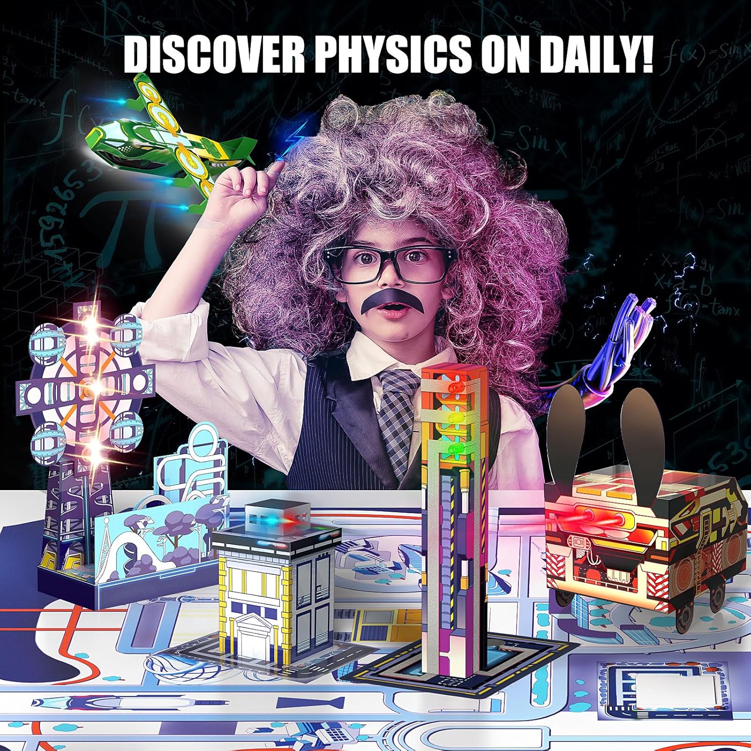 Japace Kits de ciencia de electricidad para niños de 8 a 10 a 12 a 14 años, 10 proyectos STEM, actividades de circuitos eléctricos, experimentos de