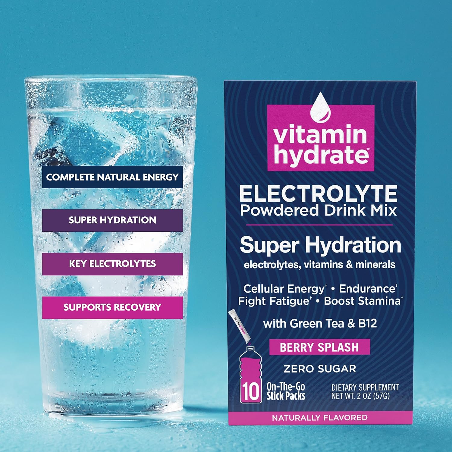 Mezcla de bebida en polvo con electrolitos, súper hidratación, aumenta la resistencia y combate la fatiga, repleta de electrolitos, vitaminas y