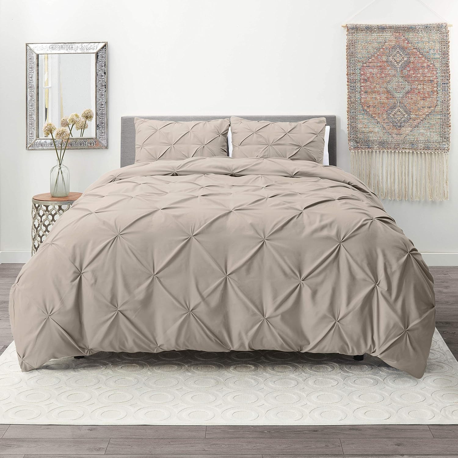 Nestl Bedding Juego de funda de edredón, 3 piezas, plisado