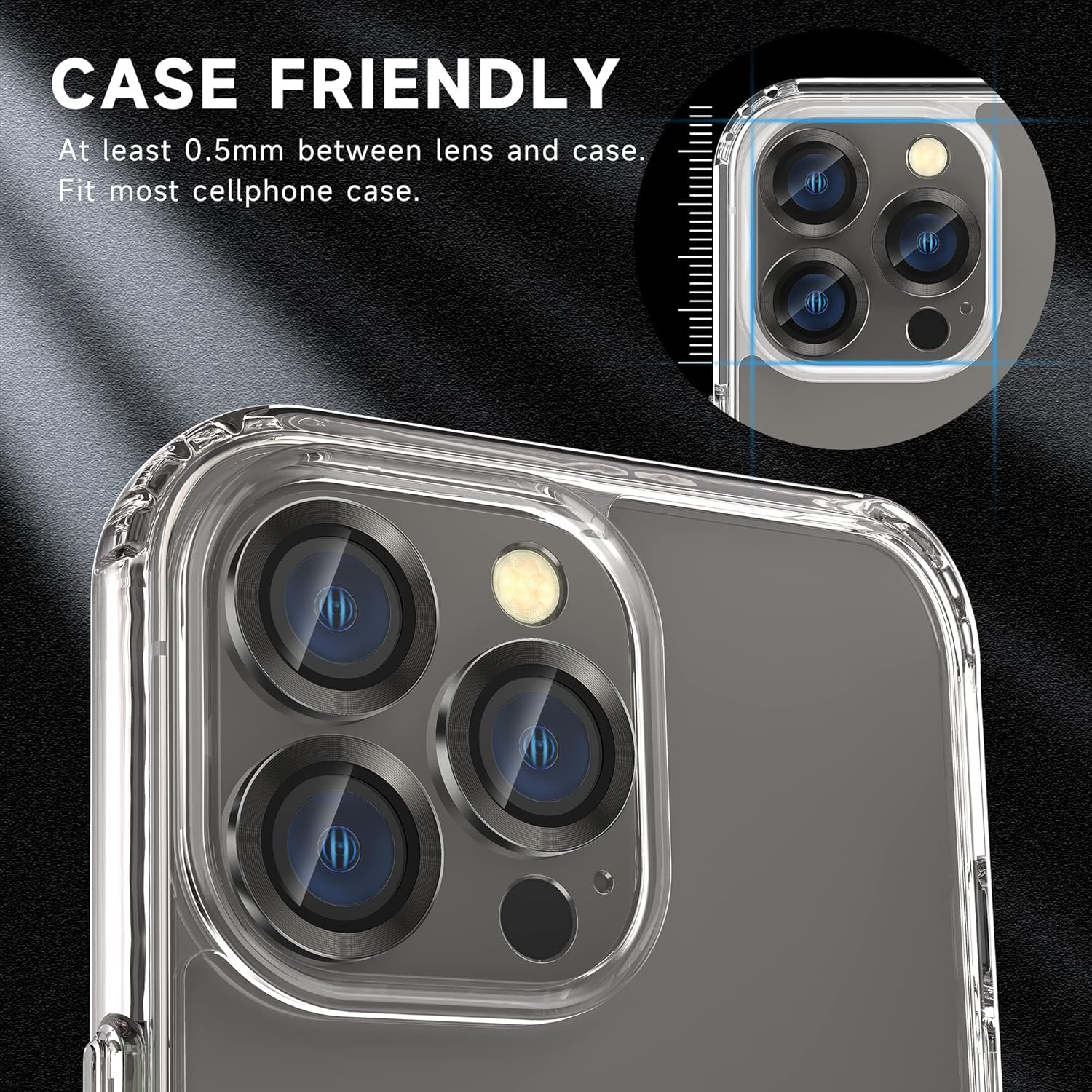 3+1 para iPhone 15 Pro MaxiPhone 15 Pro Protector de lente de cámara, vidrio templado 9H anti rayones Ultra HD, cubierta protectora de pantalla de