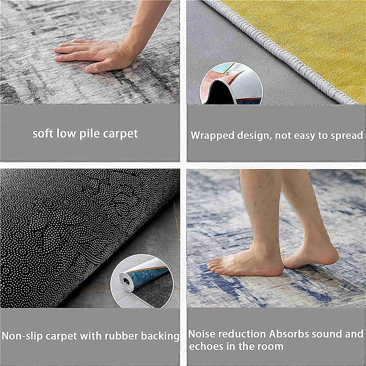 EXINBU Alfombra de pasillo lavable de 4 x 10 pies, alfombra de entrada 3D verde y morado, diseño de plantas, antideslizante, con parte trasera de
