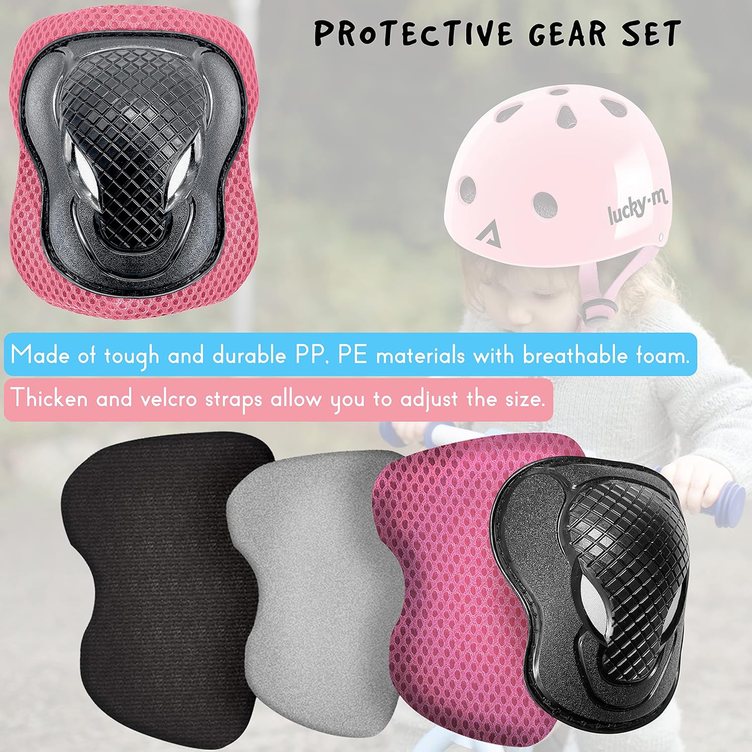Juego de casco y almohadillas para niños, casco de bicicleta juvenil con rodilleras, coderas, muñequeras para patineta, bicicleta, BMX, patineta,