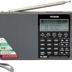 Tecsun PL880 – Radio digital portátil PLL de doble conversión AMFM onda larga y onda corta con recepción SSB banda lateral única color plateado Tecsun PL880 – Radio digital portátil PLL de doble conversión AMFM onda larga y onda corta con recepción SSB banda lateral única color plateado