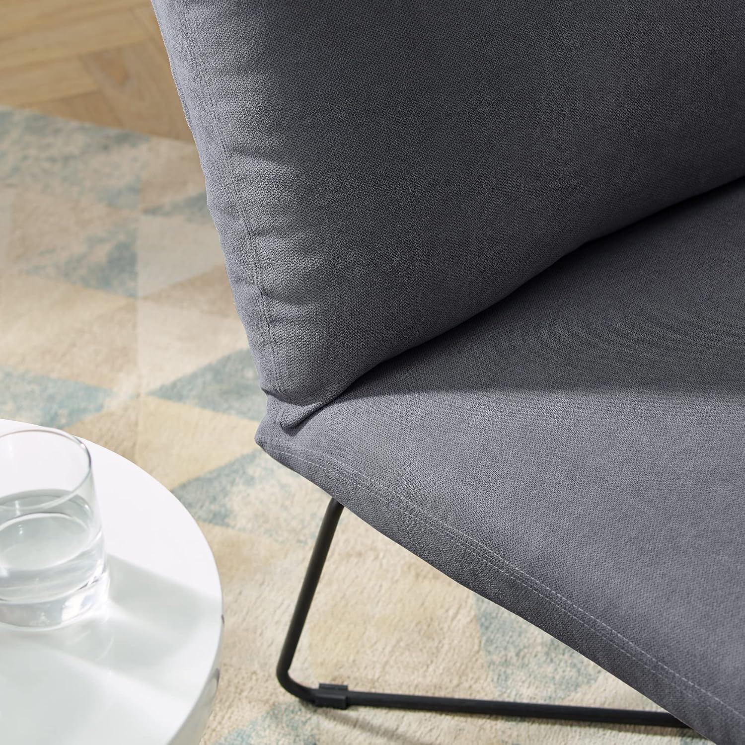 Classic Brands Eternity – Silla decorativa tapizada sin brazos, gris oscuro, moderna de mediados de siglo, ergonómica