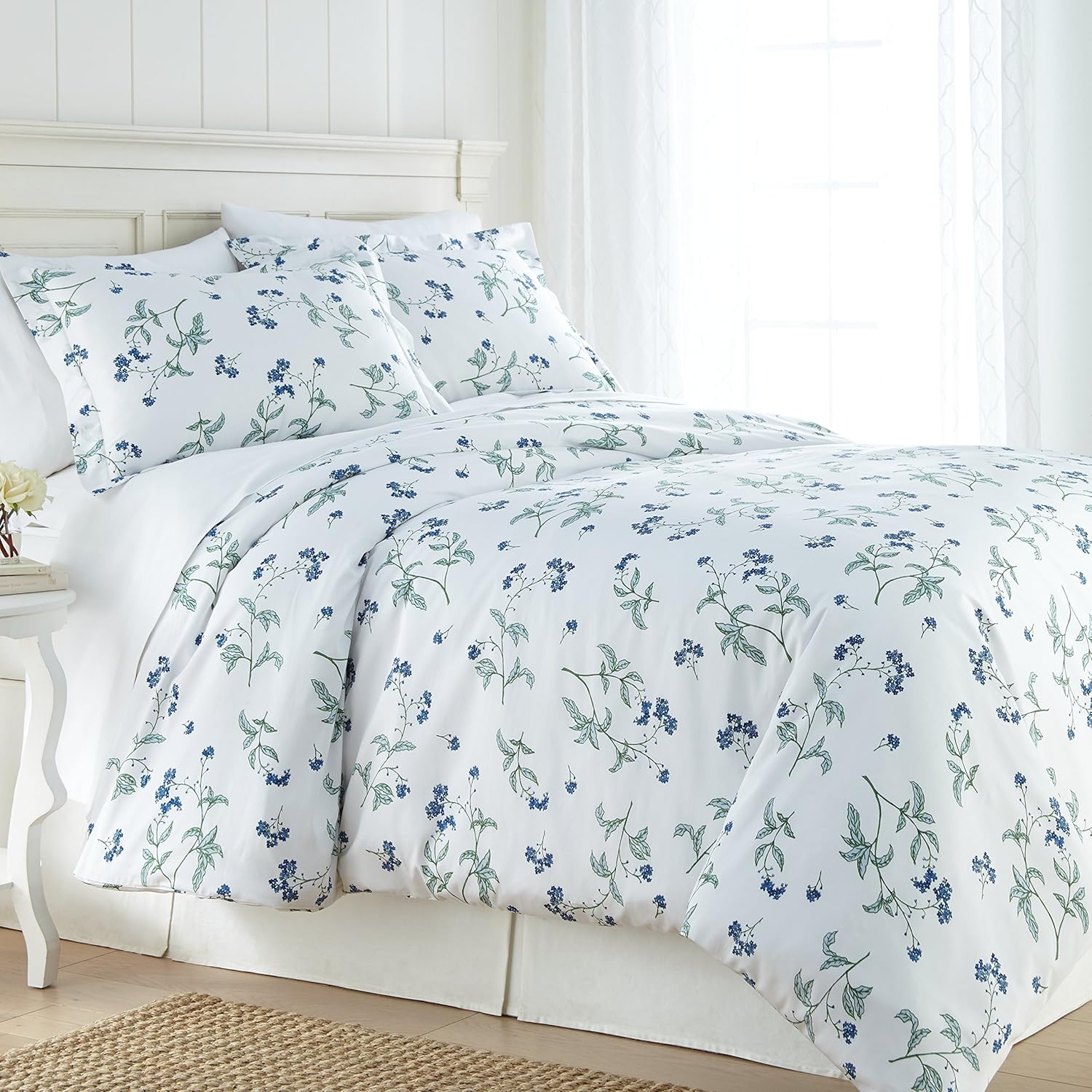 Southshore Fine Living, Inc. Brightyarn Series – Juego de funda de edredón tamaño King, ropa de cama floral California King, funda de edredón de