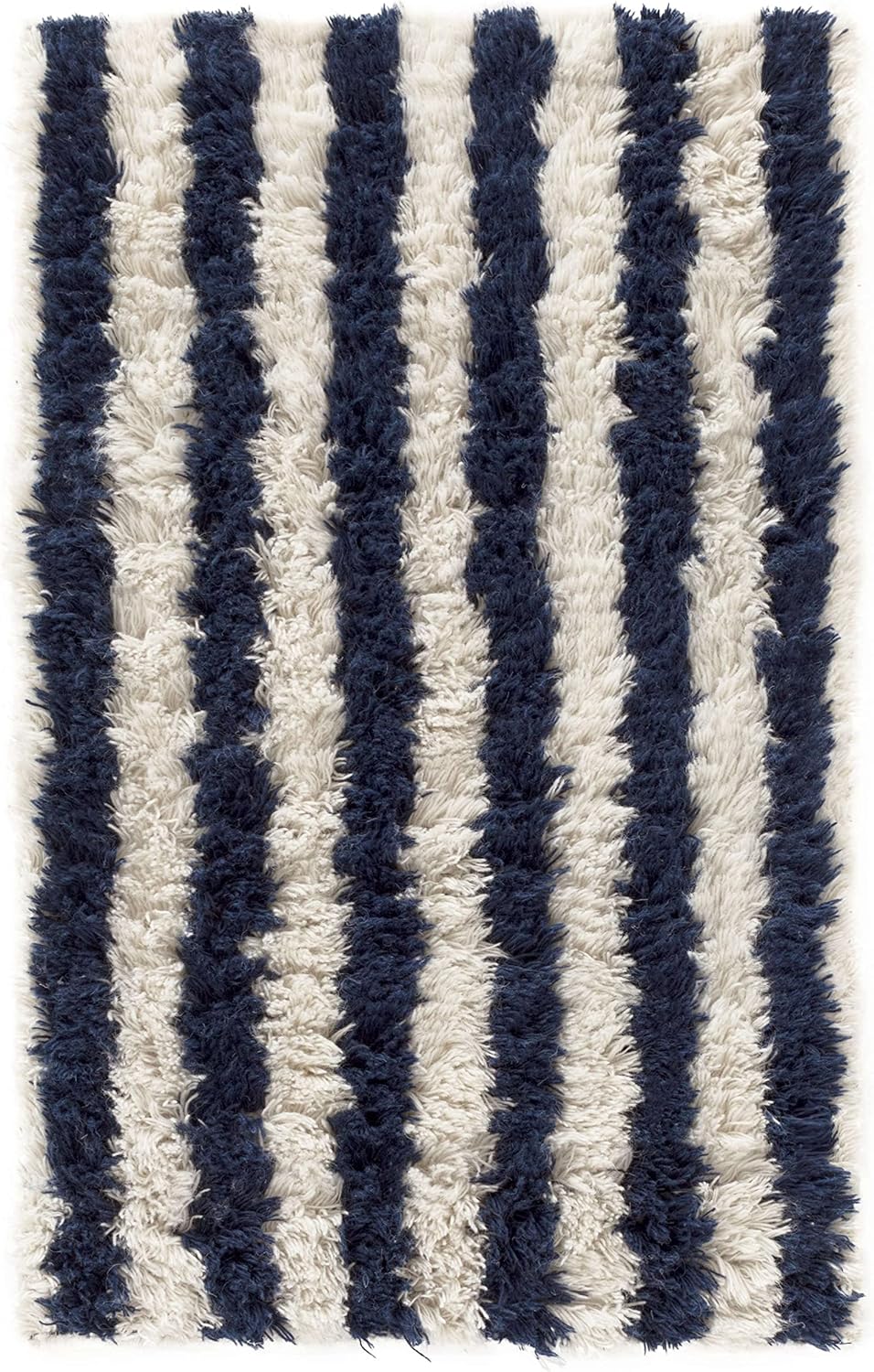 Dash and Albert Zaida – Alfombra de lana tejida a mano, 3 x 5 pies, azul marinomarfil