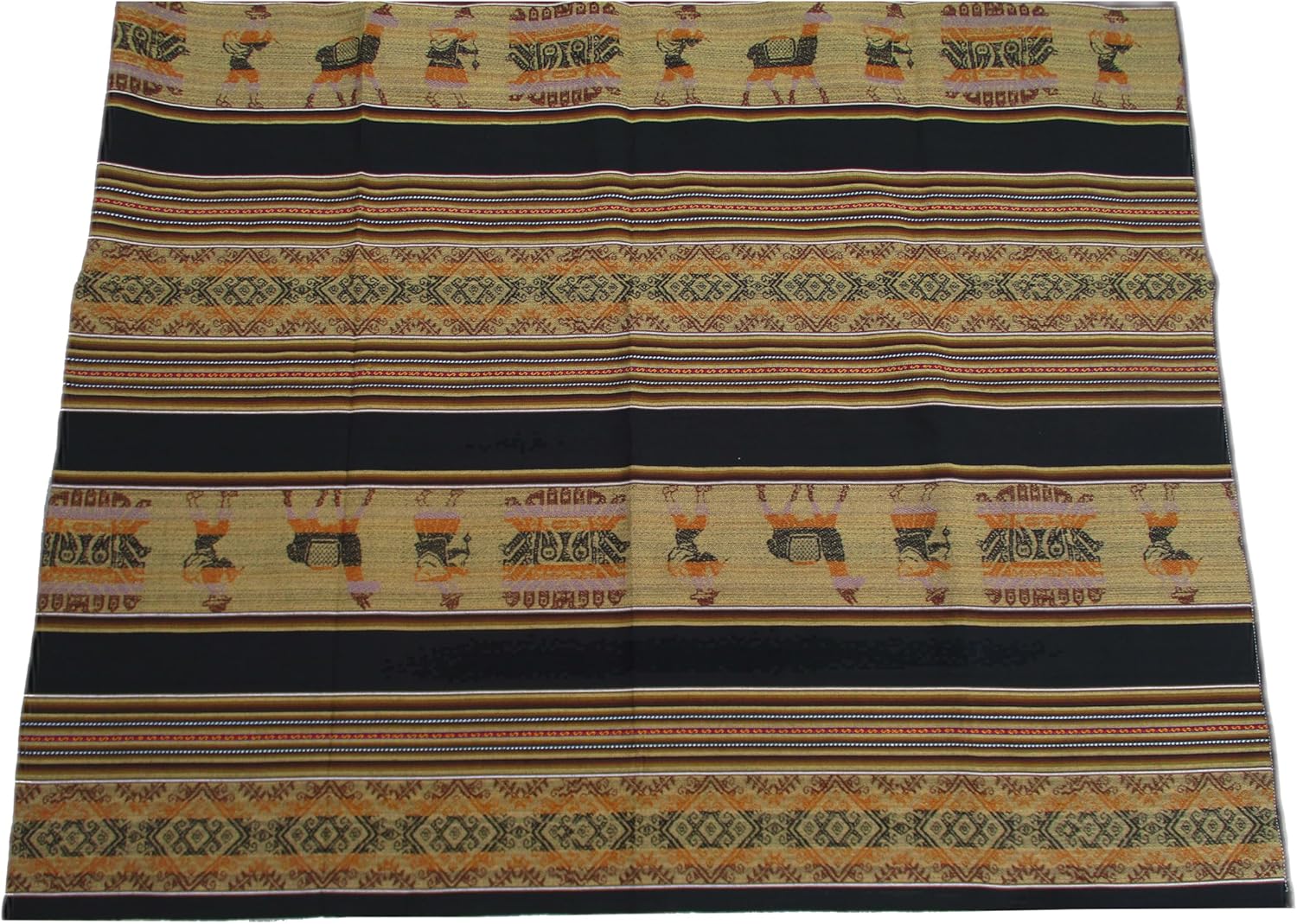 Mantel cuadrado con patrón étnico, 50 x 50 pulgadas, Lliklla de Bolivia, Perú, Ecuador, perfecto para mesas auxiliares y auxiliares, mesas