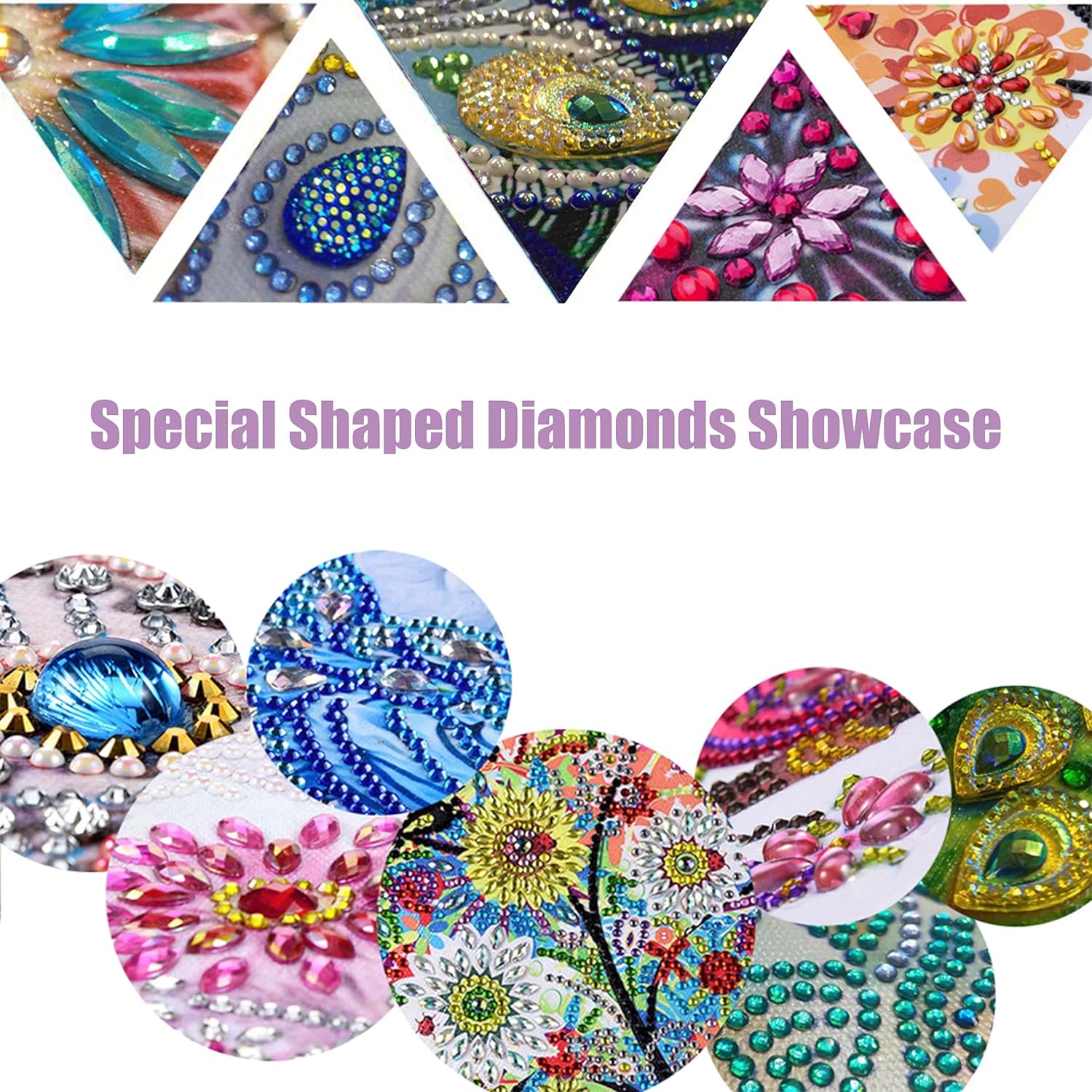 KOXXIAMOQ Juego de 8 posavasos de pintura de diamante 5D, posavasos de diamantes para manualidades y manualidades, posavasos de diamante para mesa
