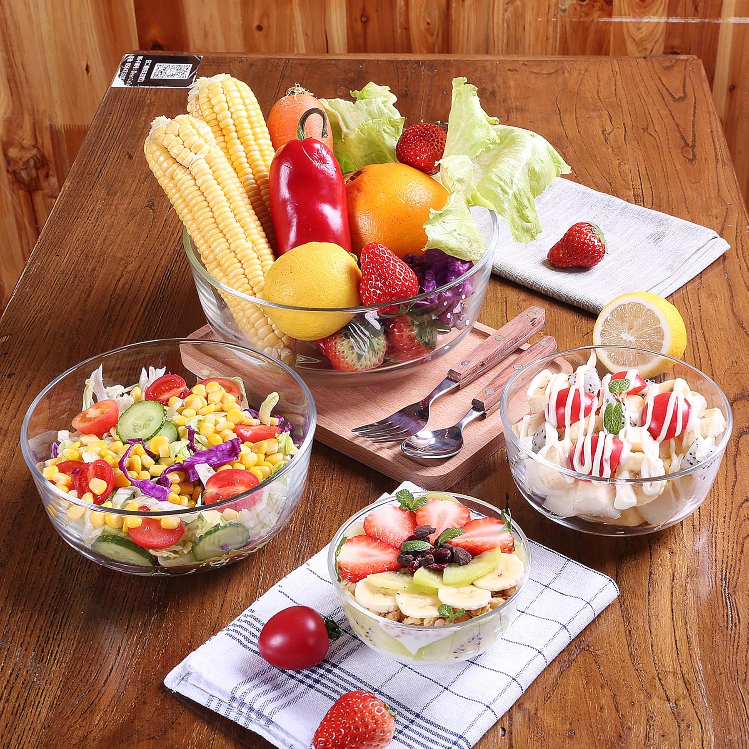 Cuencos pequeños de vidrio, cuencos de vidrio transparente, cuencos para servir postres, dulces, nueces, helado, aperitivos (6 unidades, 10 onzas)
