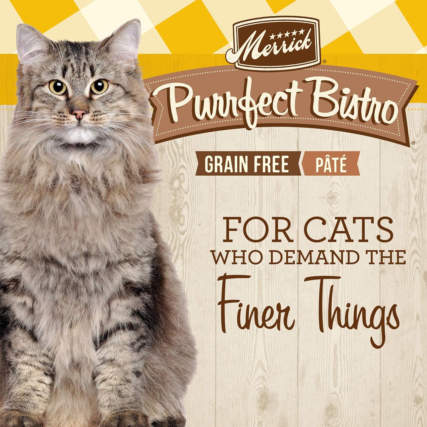 Merrick Purrfect Bistro sin granos, – Alimento húmedo sin granos para gatos, receta de paté de pollo – (24) 5.5 oz, Latas