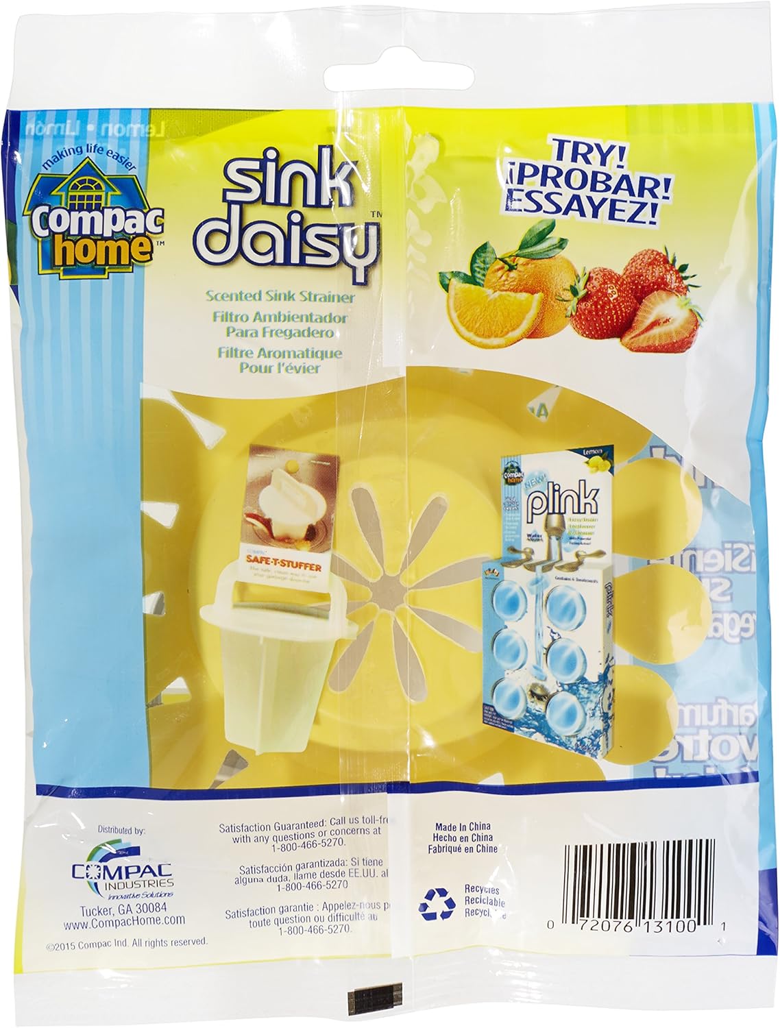 Compac Sink Daisy – Colador de fregadero de cocina perfumado infunde y refresca tu fregadero, accesorios imprescindibles para fregadero de cocina,