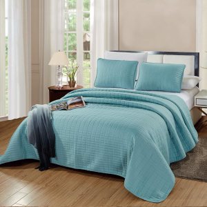 GrandLinen – Juego de cama de 2 piezas y 3 piezas, diseño de caja rectangular con patrón de caja individual y extragrande, Poliéster & Mezcla de GrandLinen – Juego de cama de 2 piezas y 3 piezas, diseño de caja rectangular con patrón de caja individual y extragrande, Poliéster & Mezcla de