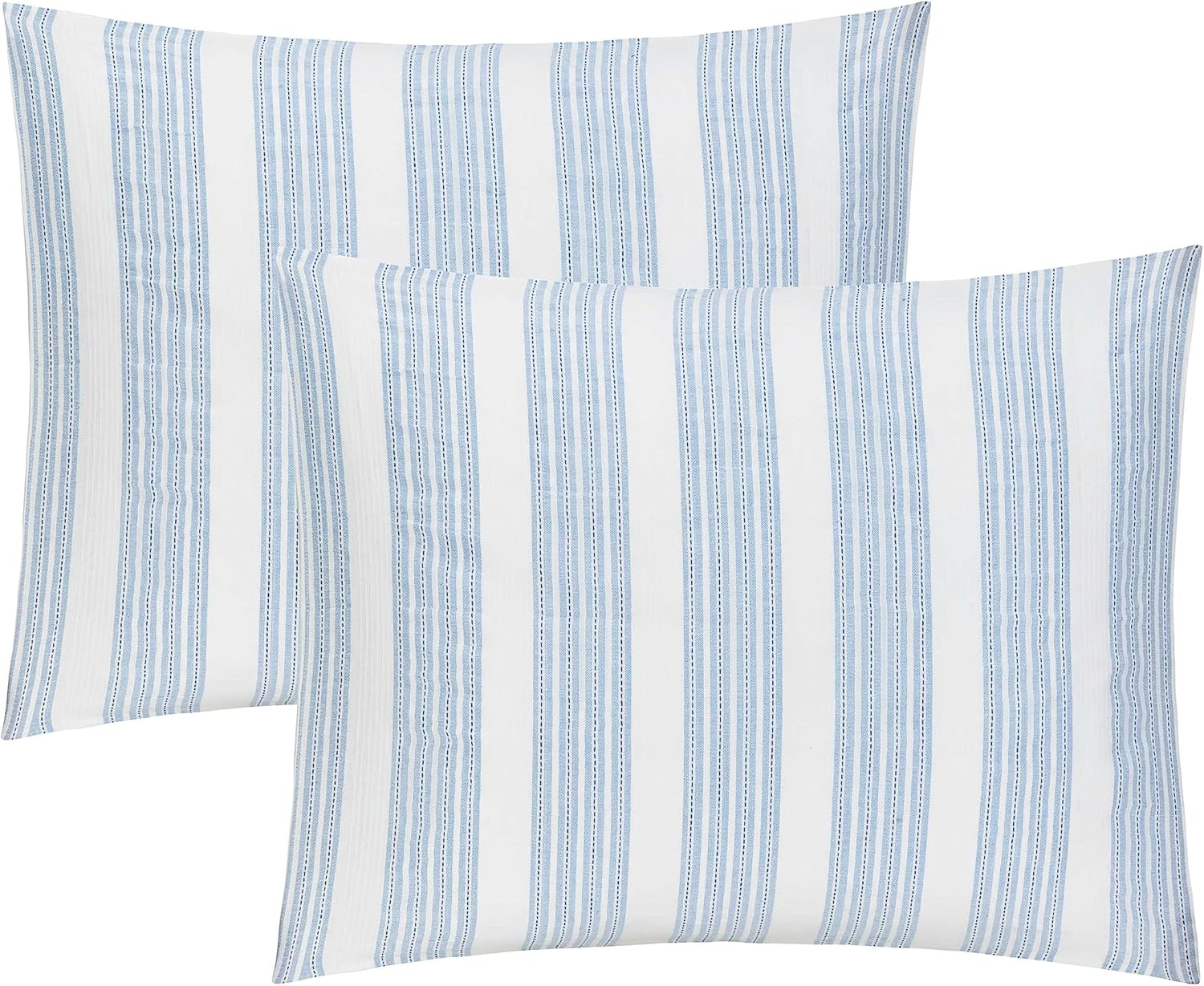 Home Conservatory Ditsy – Juego de funda de edredón a rayas, tamaño King, patrón de rayas azules