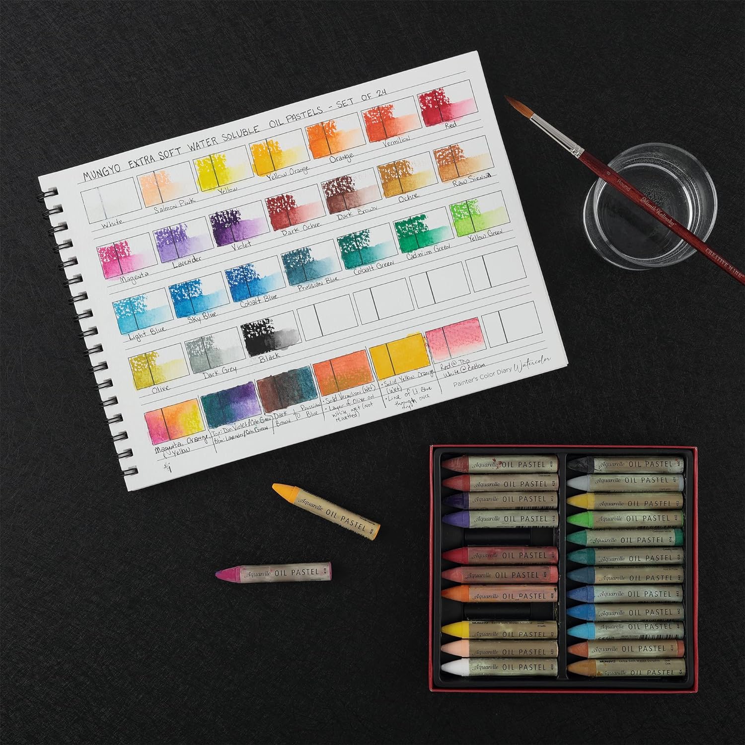 HG Art Concepts Painters – Agenda de colores  9 x 12 pulgadas, 140 libras, libro de muestras de color sin ácidos con 10 páginas para acuarela y