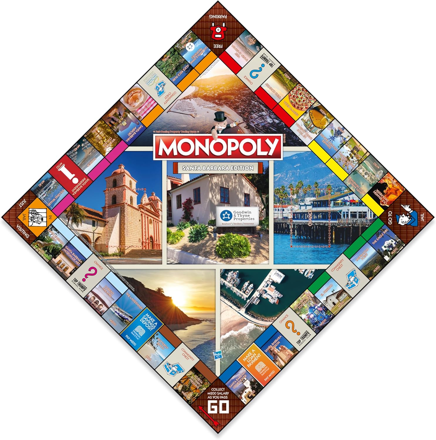 Santa Barbara Monopoly Family – Juego de mesa para 2 a 6 jugadores, adultos y niños a partir de 8 años, compra, vende e intercambia tu camino hacia