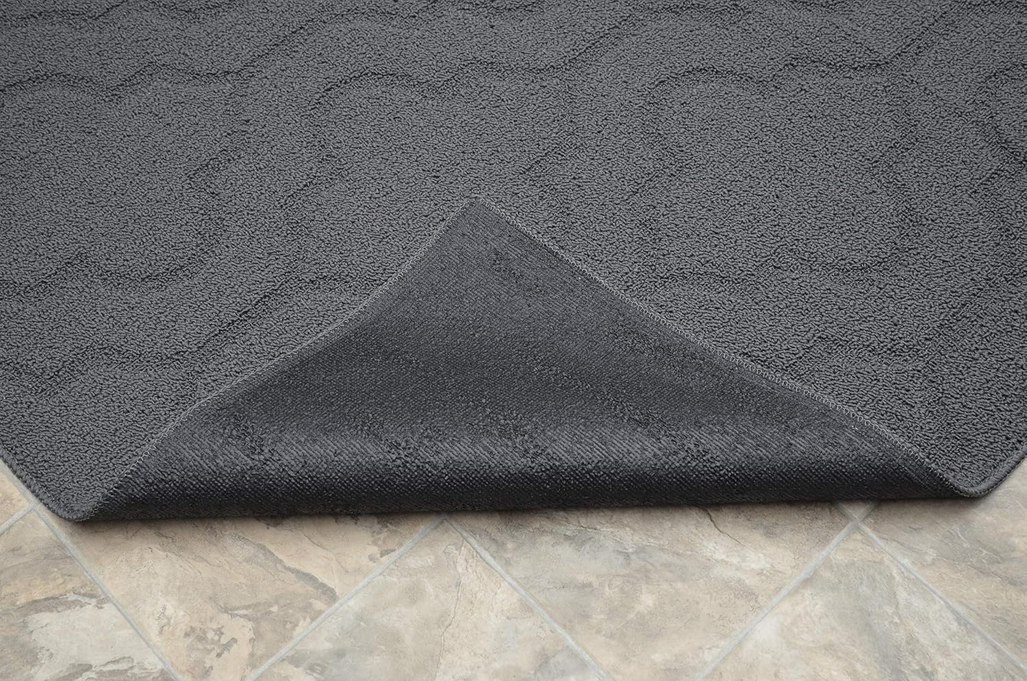 Garland Rug Brentwood – Alfombra doble de cuadrifolio para interiores y exteriores, 4 pies por 6 pies, color gris ceniza