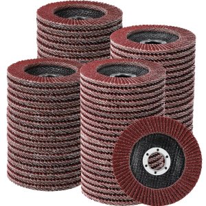 Landhoow Paquete de 80 discos de solapa de 4 12 pulgadas para amoladora angular de 4.5 x 78 pulgadas, lijadora de óxido de aluminio, discos Landhoow Paquete de 80 discos de solapa de 4 12 pulgadas para amoladora angular de 4.5 x 78 pulgadas, lijadora de óxido de aluminio, discos