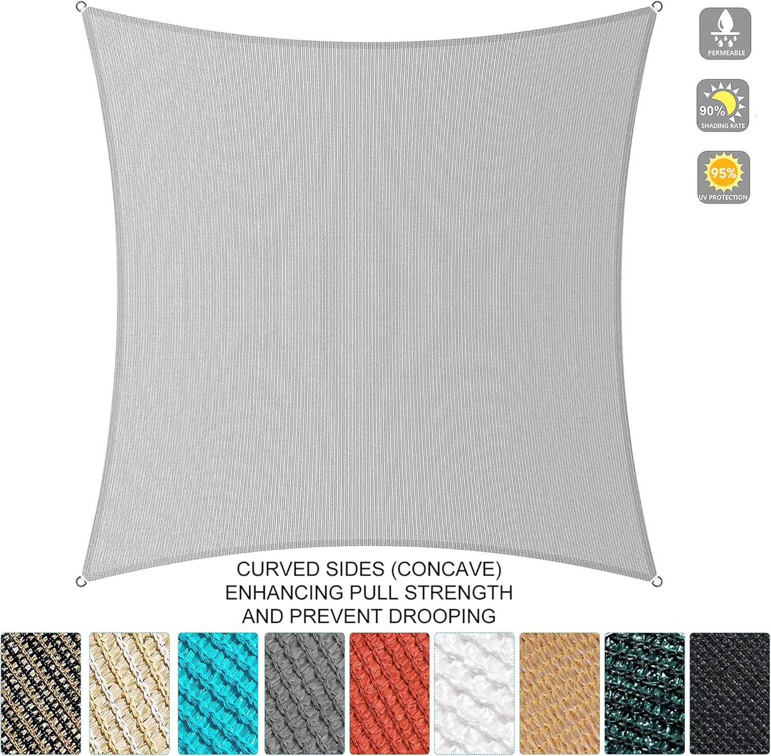 Toldo cuadrado rojo de 12 x 12 pies, hacemos tamaños personalizados, toldo con protección solar, de grado comercial, de 185 GSM, con bloqueo UV,
