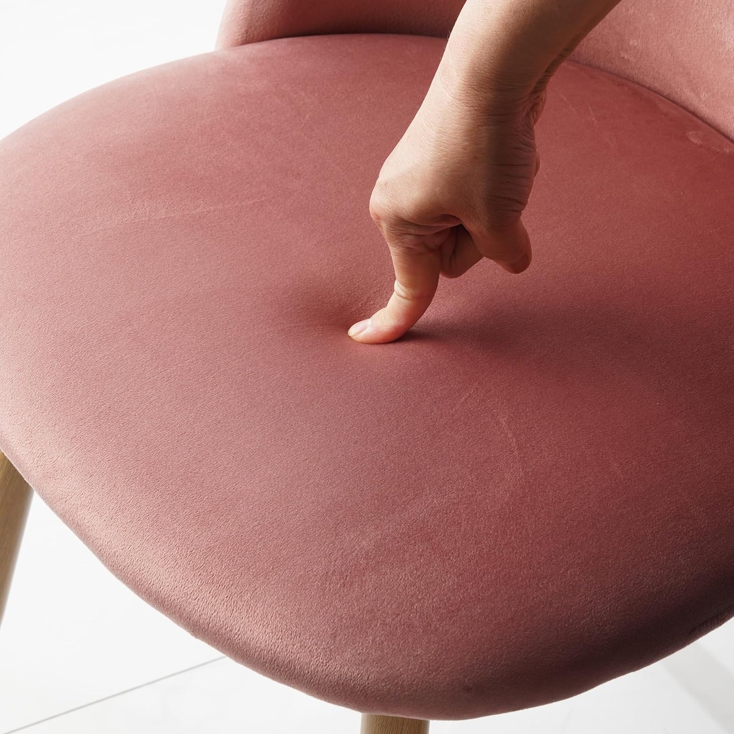 Juego de 6 sillas de comedor, sillas de cocina, asiento y respaldo de terciopelo suave vintage con patas de metal estilo madera, sillones
