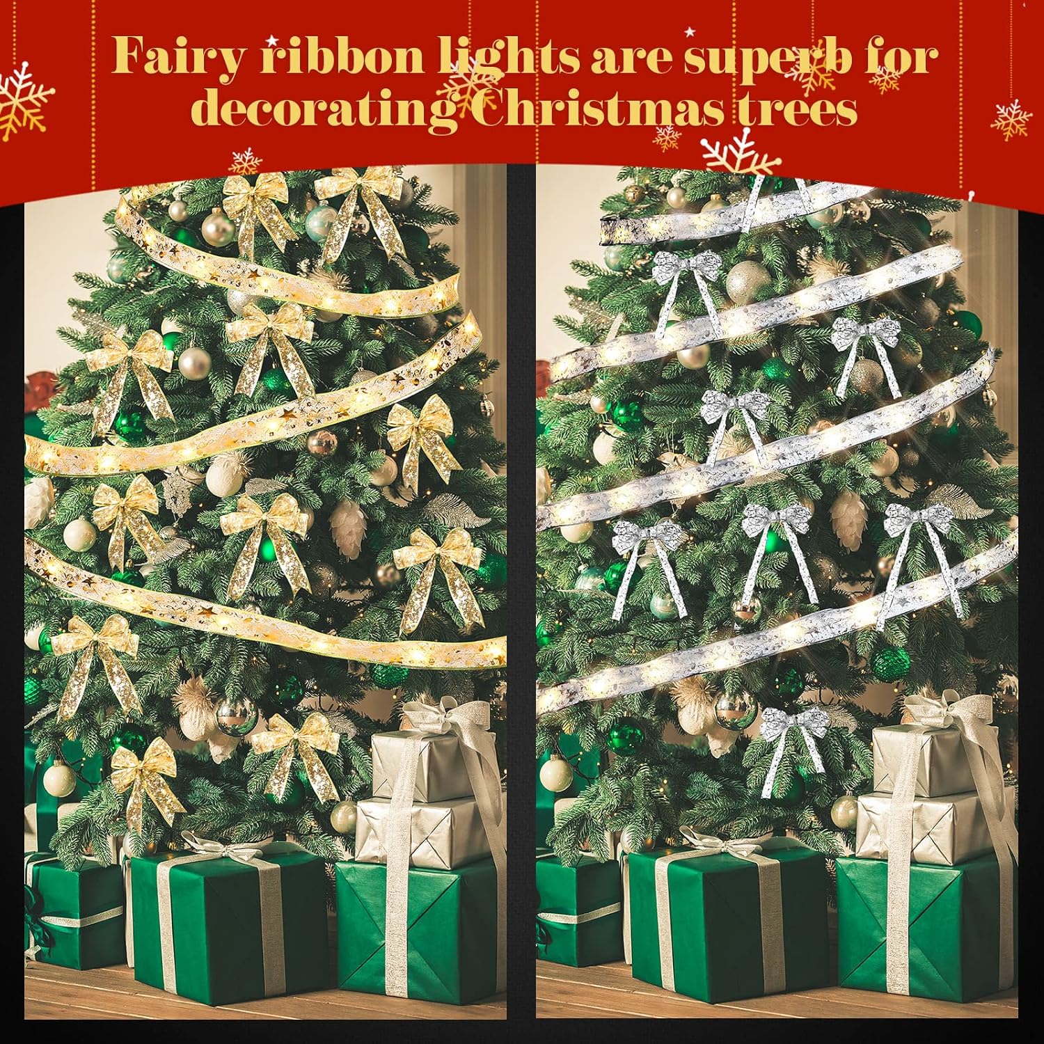 4 luces de cinta de Navidad de 78.7 pies, 240 luces LED, cinta de árbol de Navidad, guirnalda de luces que funcionan con pilas, funciona con pilas,