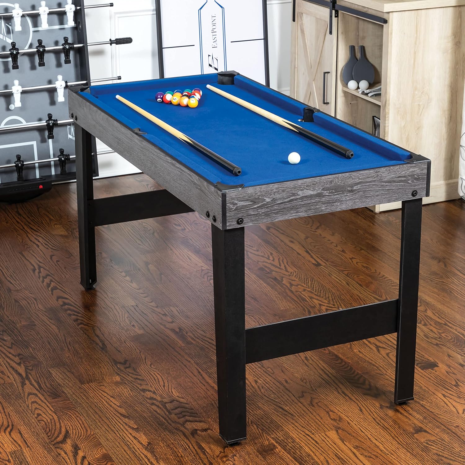 EastPoint Sports Mesa de sala de juegos multijuego 4 en 1 de 54 pulgadas, mesa de ping pong, mesa de billar, futbolín, hockey de aire