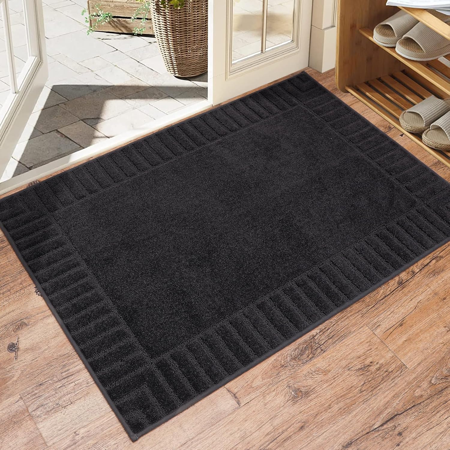 BEQHAUSE Door-Mat – Tapete antideslizante para puertas principales, de perfil bajo, para la entrada de la puerta principal, resistente a la