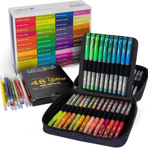 48bolígrafos Colorit de gel de brillo para libros de colorear, para adultos. Con estuche y 48recambios de tinta para un total de 96 48bolígrafos Colorit de gel de brillo para libros de colorear, para adultos. Con estuche y 48recambios de tinta para un total de 96