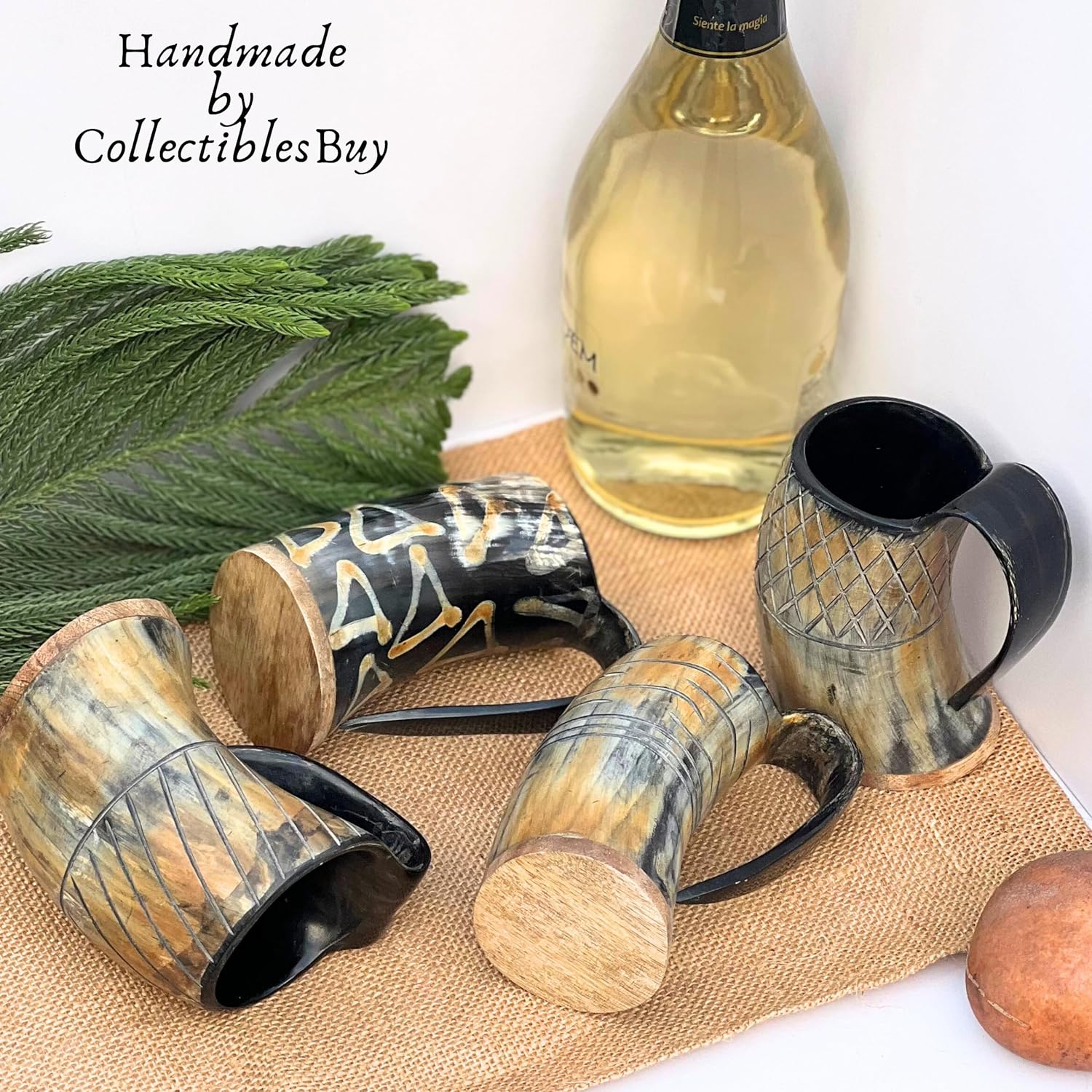Taza vikinga hecha a mano con cuerno para beber, medieval, renacentista, cerveza Ale Mead, apta para alimentos, decoración para el hogar y la
