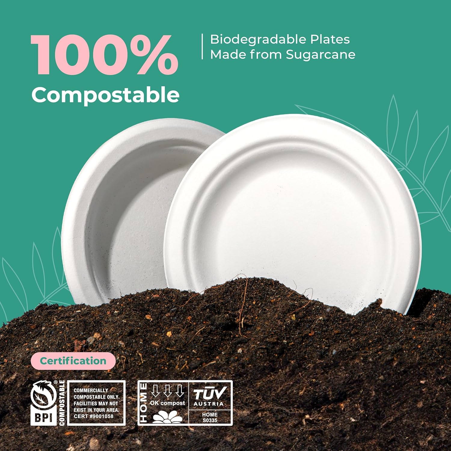 Paquete de 60 cuencos de papel compostables, cuencos biodegradables de 12 onzas, cuencos de sopa desechables, cuencos ecológicos de caña de azúcar