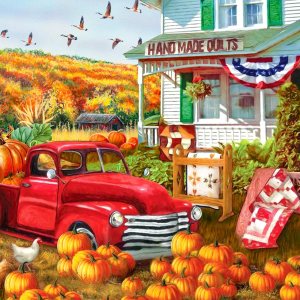 Rompecabezas de Acción de Gracias, rompecabezas de camión rojo de calabaza, rompecabezas de 500 piezas para adultos, rompecabezas de madera de otoño Rompecabezas de Acción de Gracias, rompecabezas de camión rojo de calabaza, rompecabezas de 500 piezas para adultos, rompecabezas de madera de otoño