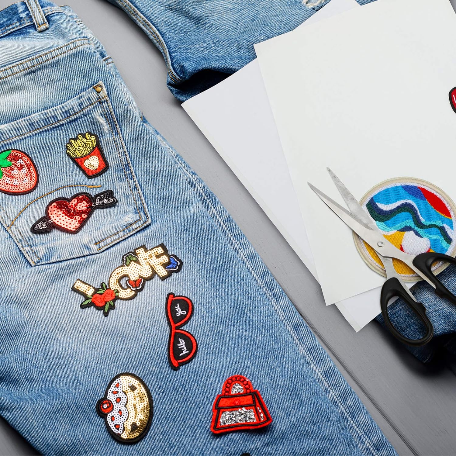 Double Sided Patch Adhesive Badge Washable Press on Double Sided Patch Fabric Glue Adhesive Adhesive Sheets Cut to Fit Freestyle Patch Adhesive
