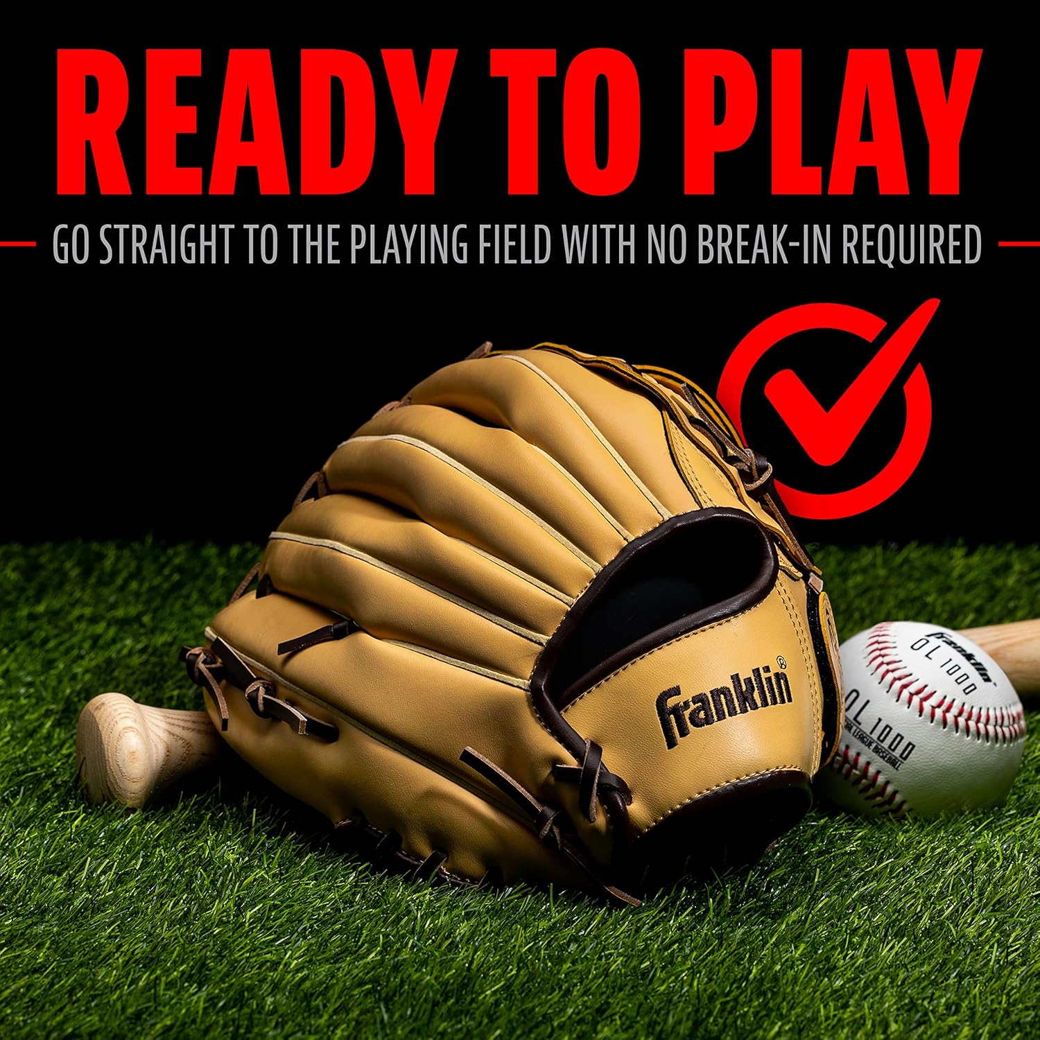Franklin Sports Field Master – Guante de béisbol y sóftbol, para adulto y joven, mano derecha y mano izquierda, cuadro interior y de campo,