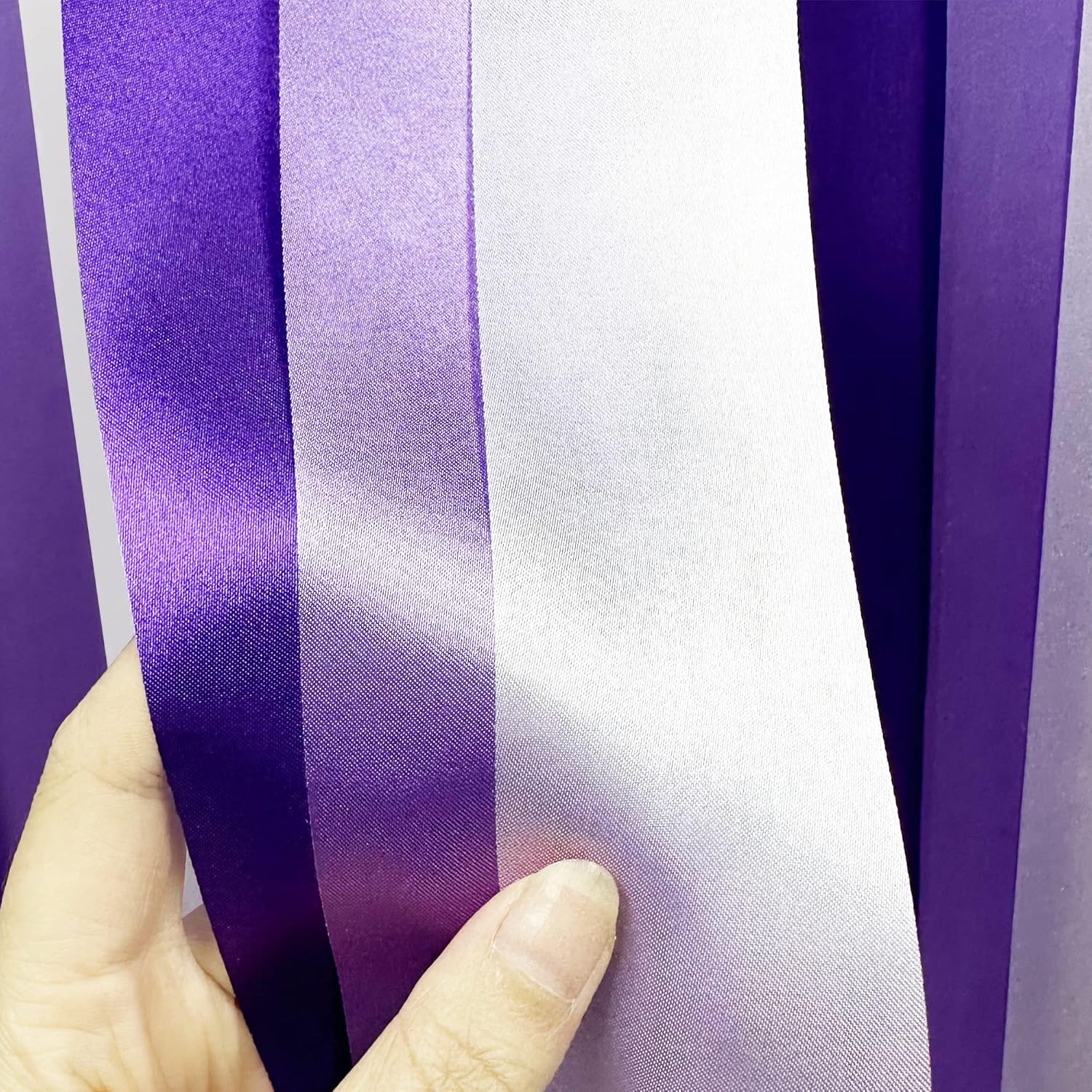 Decoraciones de fiesta moradas con cinta de lavanda para colgar, cortina de globos de serpentina, guirnalda de telón de fondo para despedida de