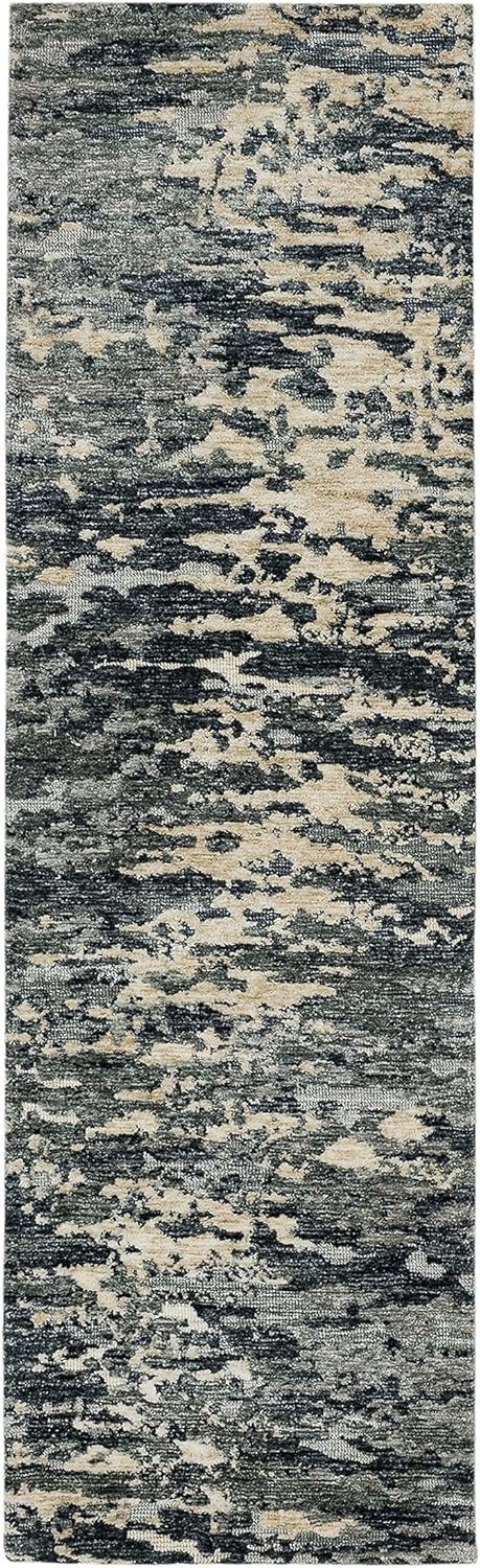 Scott Living by Drew & Jonathan Huron – Alfombra moderna abstracta a rayas color carbón de 2 pies 4 pulgadas x 7 pies 10 pulgadas, perfecta para