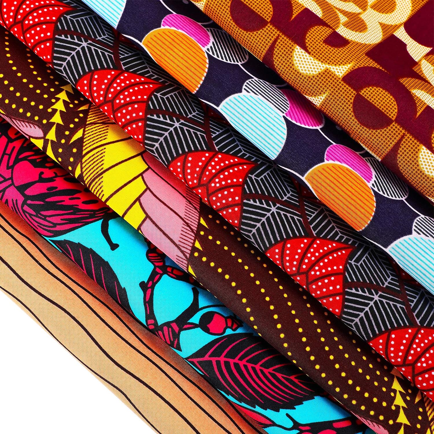 12 piezas de tela africana con estampado africano de tela africana por yarda para coser cubrir la cara, proyectos de manualidades y trabajos de