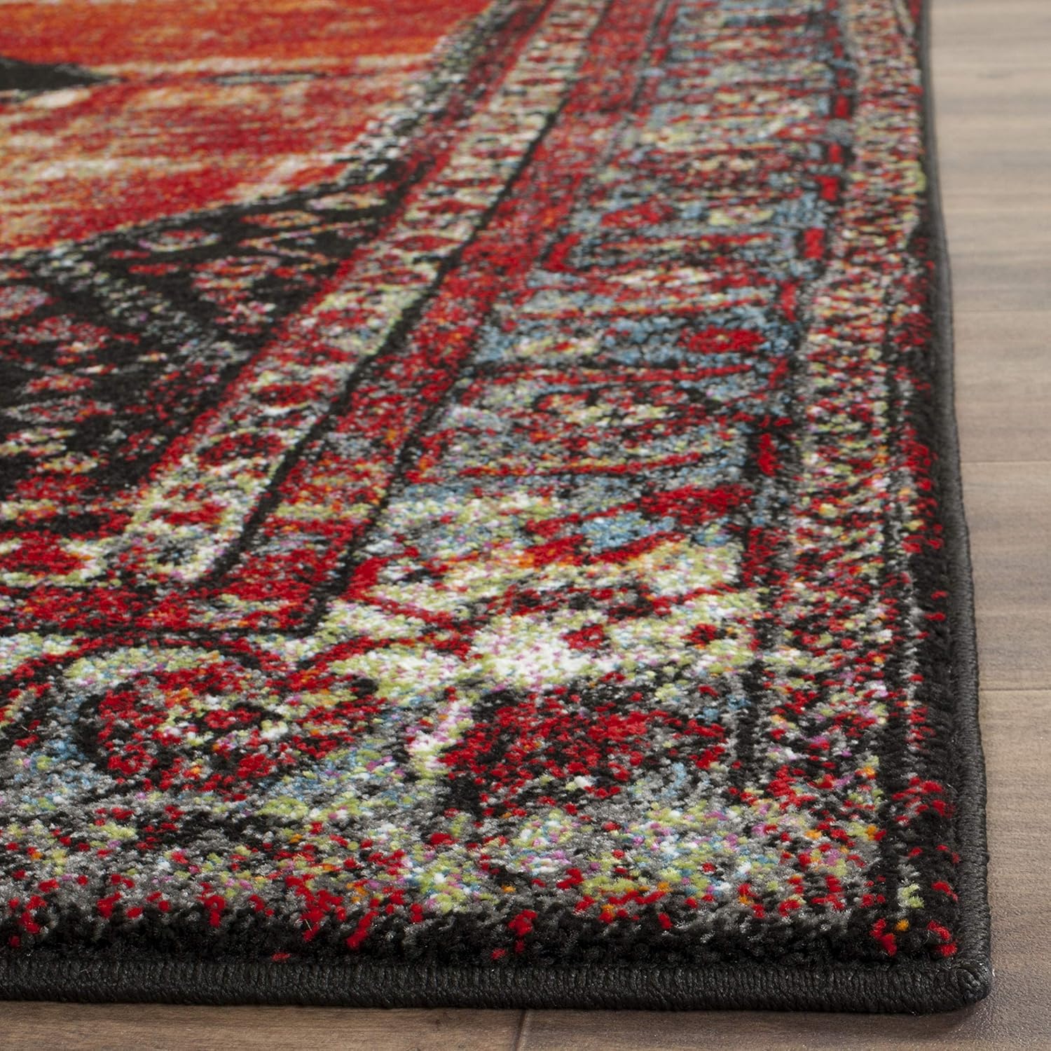 SAFAVIEH Vintage Hamadan Collection – Alfombra cuadrada de 3 pies, diseño oriental tradicional persa, no desprende pelusa y de fácil cuidado, ideal
