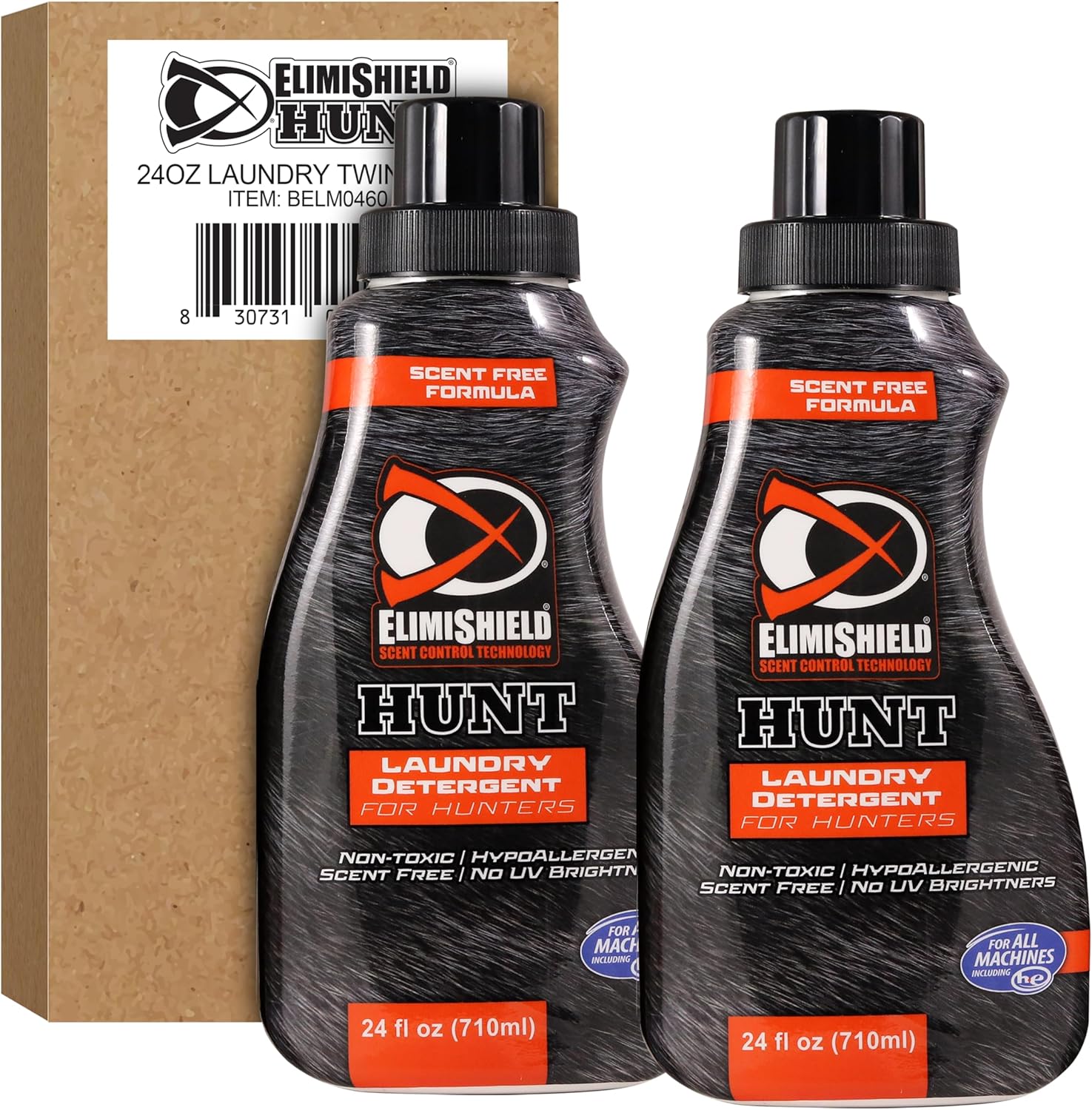 Hunter Safety Sistem – Detergente para ropa ElimiShield HUNT sin aroma, eliminador de olores para caza, 24 onzas, paquete de 2