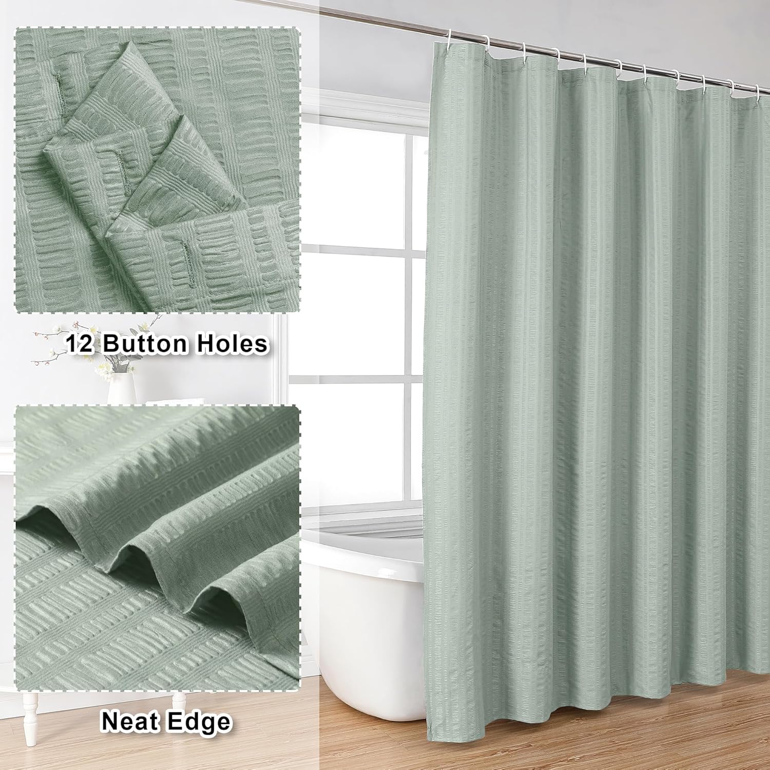 Cortinas de ducha verdes para baño
