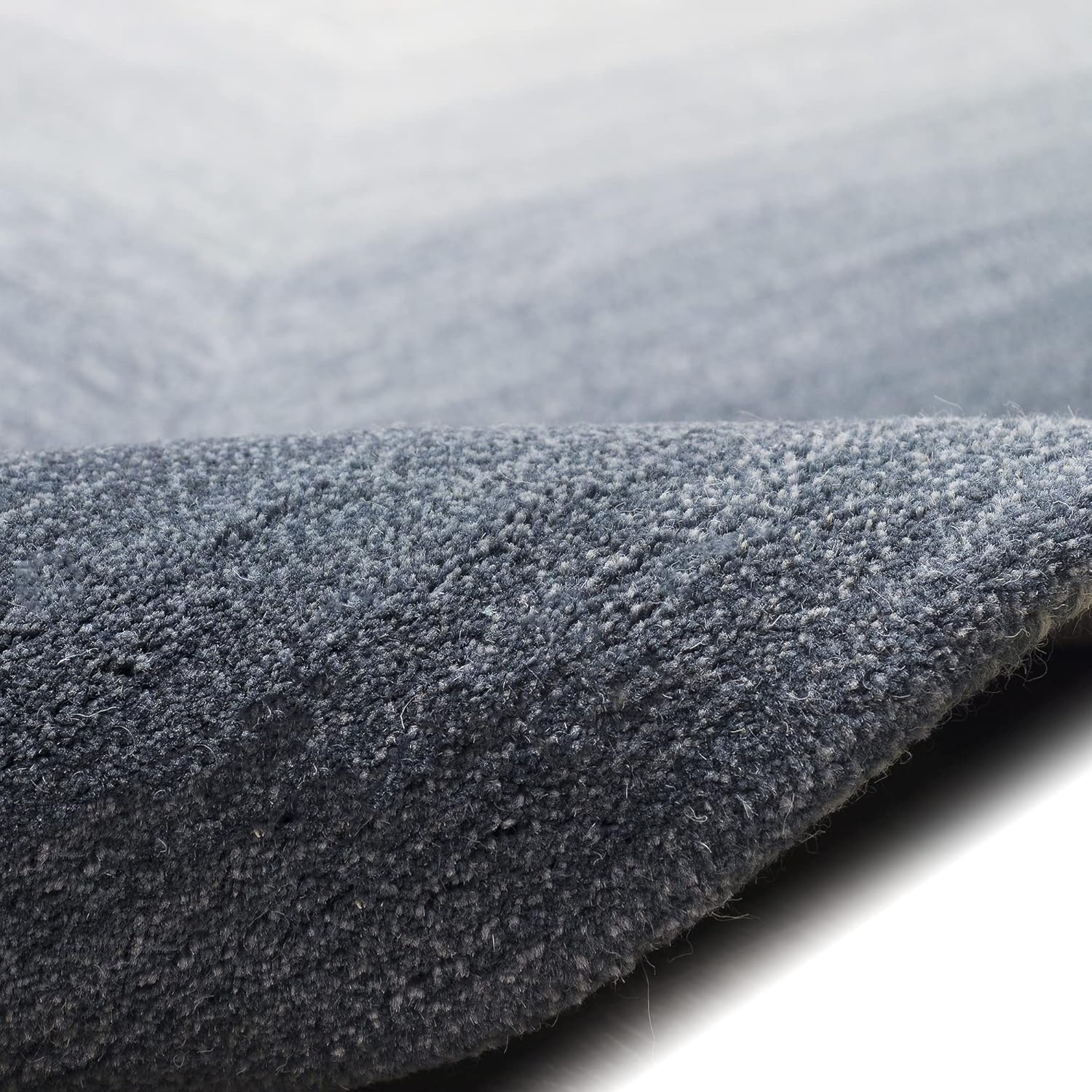 Liora Manne Tivoli – Alfombra de felpa cómoda de lana para interiores, hecha a mano, contemporánea, color degradado, acento casual (borde de sombra