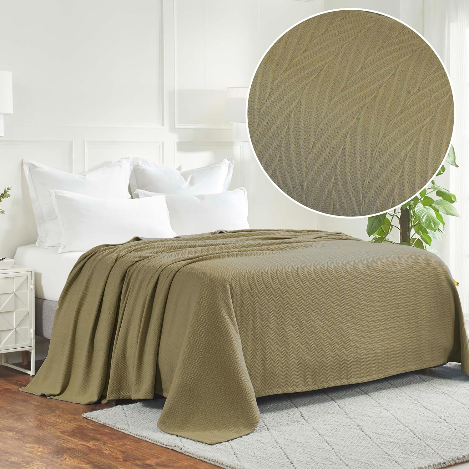SUPERIOR Manta de gran tamaño 100% algodón, manta tejida para sofá, cama, ropa de cama, casa de campo, artículos esenciales para el hogar, mantas
