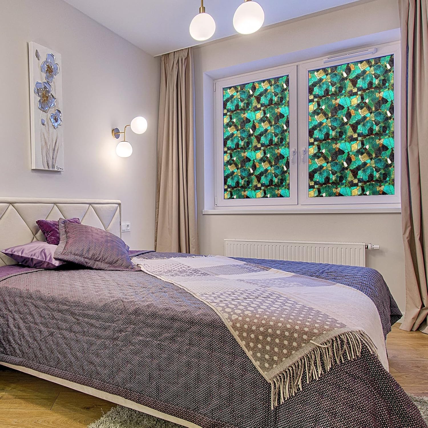 Película opaca de vidrio esmerilado de arco iris, película opaca para cortinas de cocina, película antideslumbrante, para la oficina en casa,