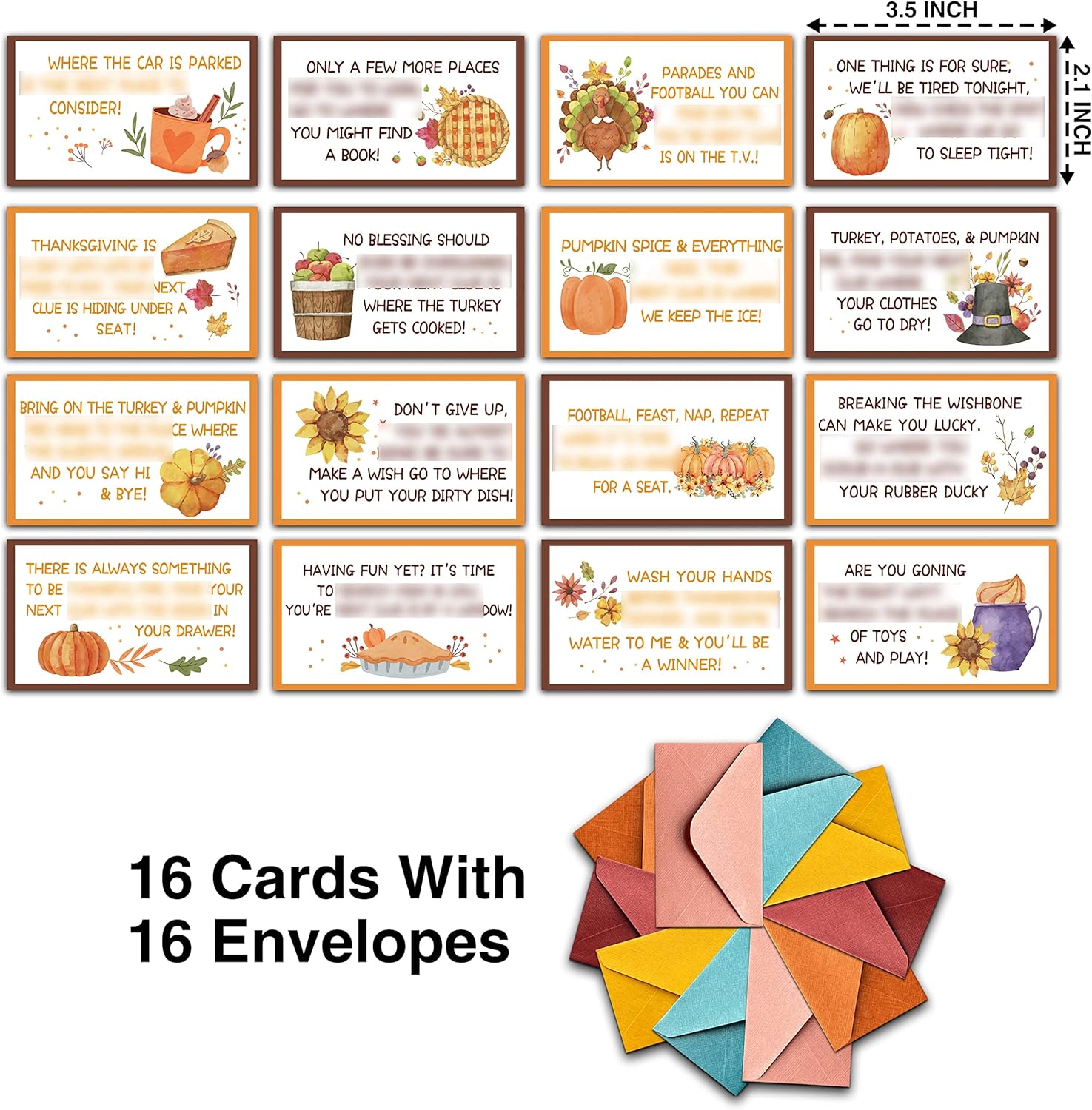 Tarjetas de pistas de búsqueda del tesoro de otoño para niños, tarjetas de acertijo de calabaza, actividades de otoño en interiores y exteriores (16