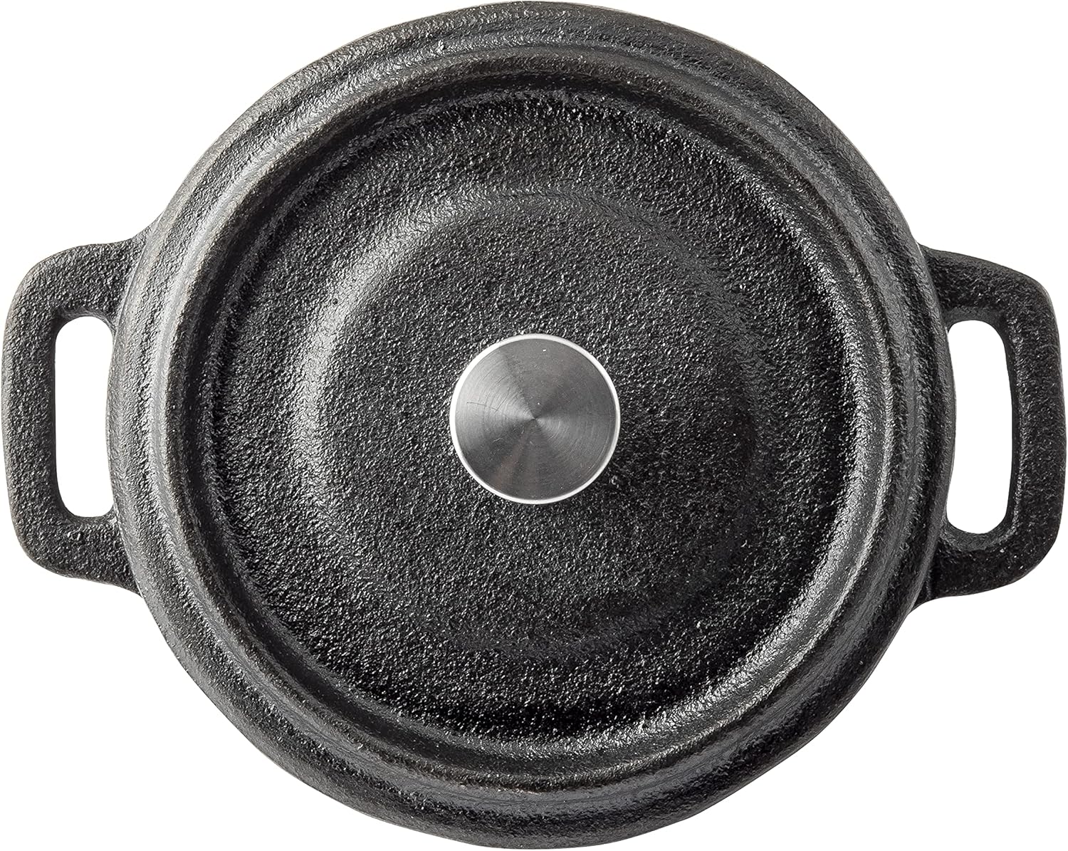 Tablecraft Cocotte de 8 onzas con tapa, hierro fundido y perilla de acero inoxidable